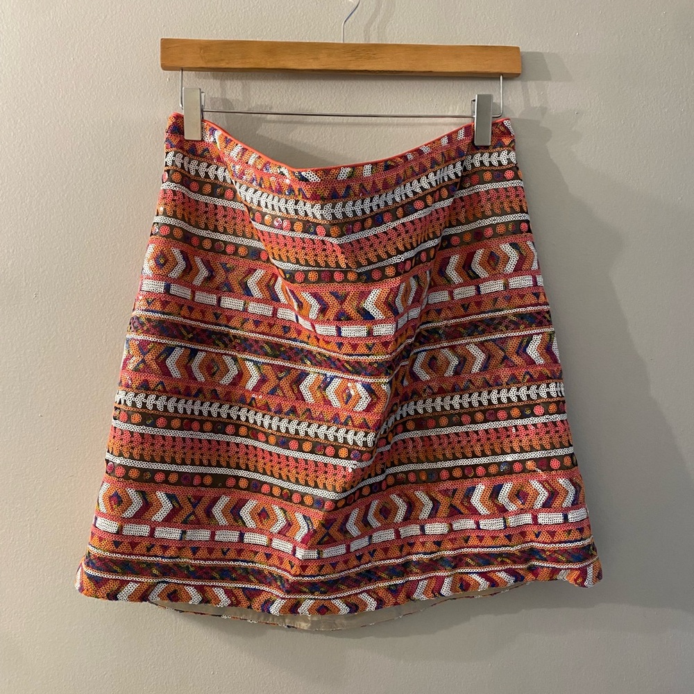 Banana Republic Pink and Black A-line Mini Skirt